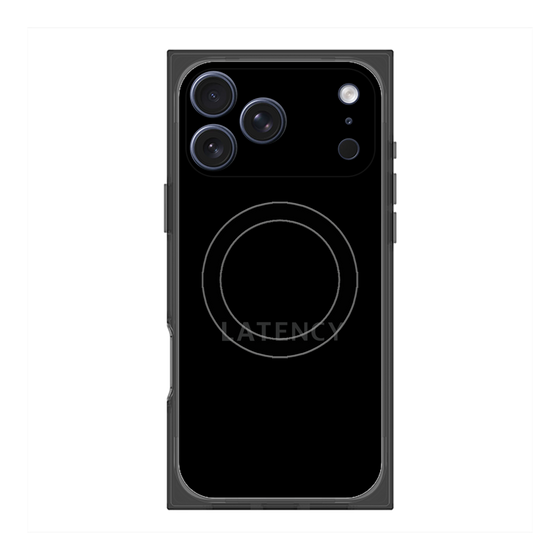 プレミアムスクエアケース with MagSafe［ LATENCY - Logotype - Black ］