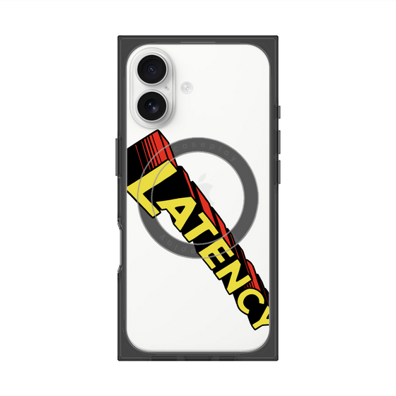 プレミアムスクエアケース with MagSafe［ LATENCY - Rock logo - Clear ］