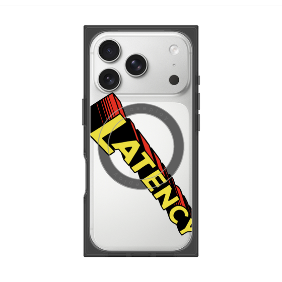 プレミアムスクエアケース with MagSafe［ LATENCY - Rock logo - Clear ］