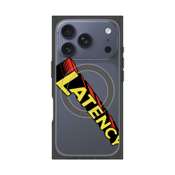 プレミアムスクエアケース with MagSafe［ LATENCY - Rock logo - Clear ］
