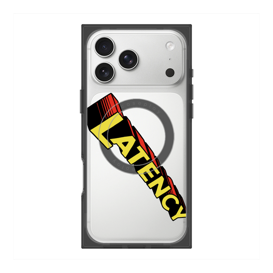 プレミアムスクエアケース with MagSafe［ LATENCY - Rock logo - Clear ］