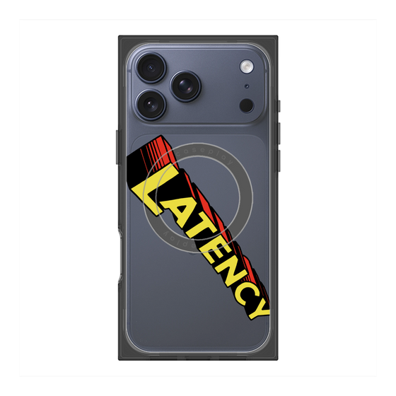 プレミアムスクエアケース with MagSafe［ LATENCY - Rock logo - Clear ］