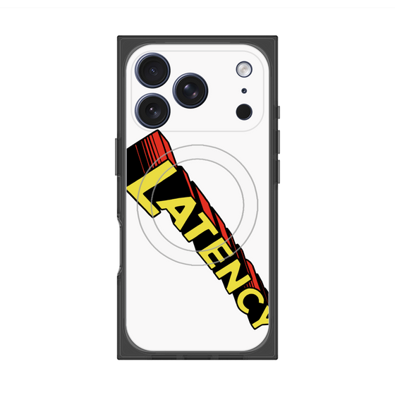 プレミアムスクエアケース with MagSafe［ LATENCY - Rock logo - White ］