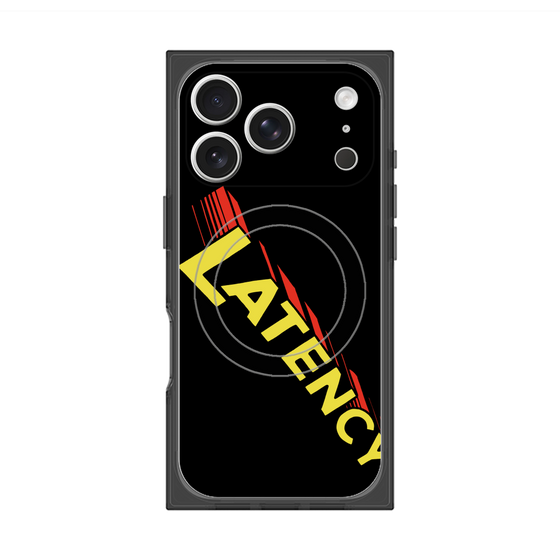 プレミアムスクエアケース with MagSafe［ LATENCY - Rock logo - Black ］