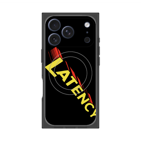 プレミアムスクエアケース with MagSafe［ LATENCY - Rock logo - Black ］