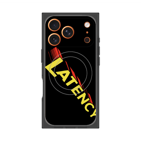 プレミアムスクエアケース with MagSafe［ LATENCY - Rock logo - Black ］