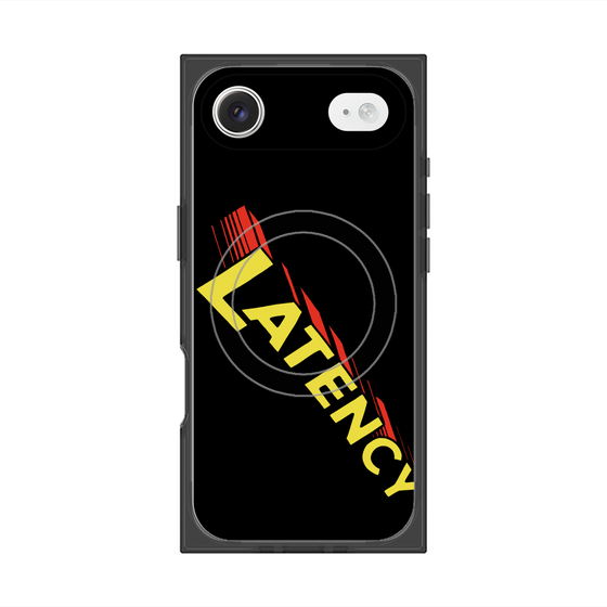 プレミアムスクエアケース with MagSafe［ LATENCY - Rock logo - Black ］