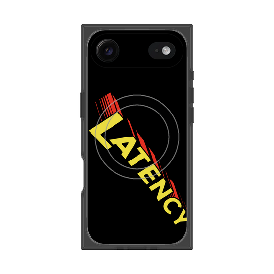 プレミアムスクエアケース with MagSafe［ LATENCY - Rock logo - Black ］