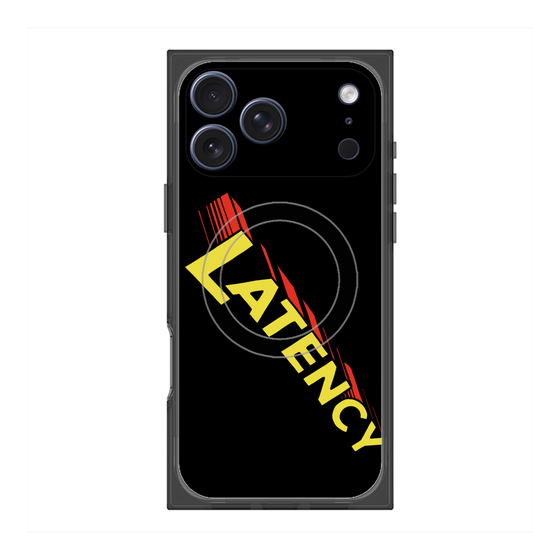 プレミアムスクエアケース with MagSafe［ LATENCY - Rock logo - Black ］