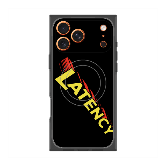 プレミアムスクエアケース with MagSafe［ LATENCY - Rock logo - Black ］