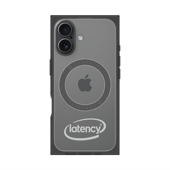プレミアムスクエアケース with MagSafe［ LATENCY - Circle logo - Gray ］