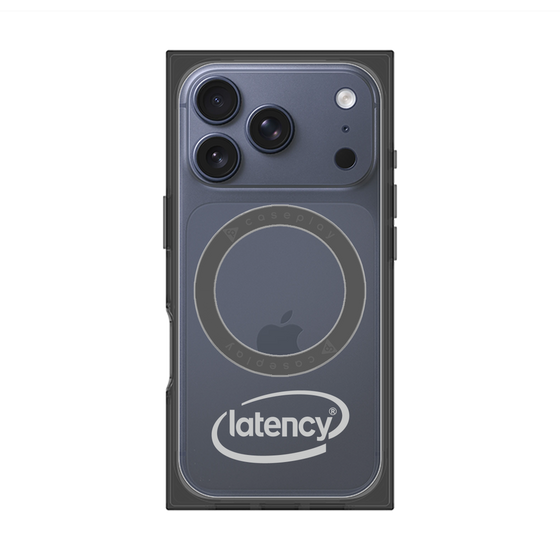 プレミアムスクエアケース with MagSafe［ LATENCY - Circle logo - Gray ］