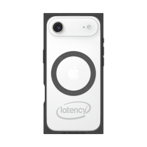 プレミアムスクエアケース with MagSafe［ LATENCY - Circle logo - Gray ］