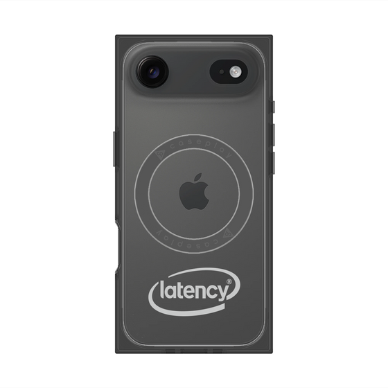 プレミアムスクエアケース with MagSafe［ LATENCY - Circle logo - Gray ］