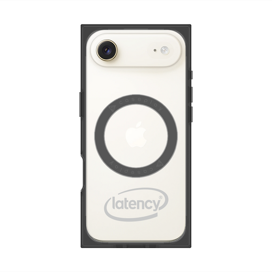 プレミアムスクエアケース with MagSafe［ LATENCY - Circle logo - Gray ］