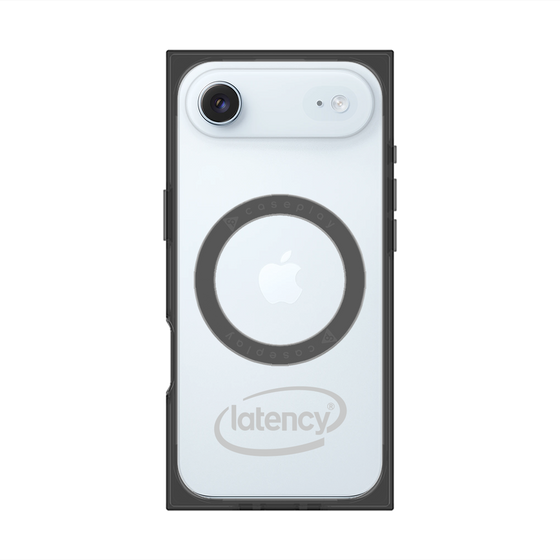 プレミアムスクエアケース with MagSafe［ LATENCY - Circle logo - Gray ］