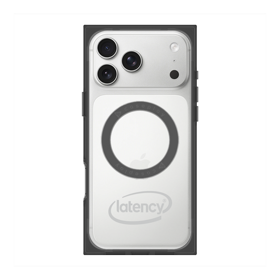 プレミアムスクエアケース with MagSafe［ LATENCY - Circle logo - Gray ］