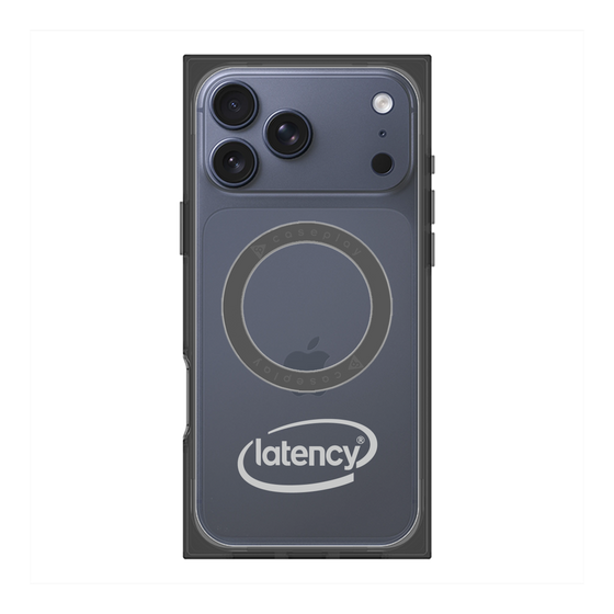 プレミアムスクエアケース with MagSafe［ LATENCY - Circle logo - Gray ］