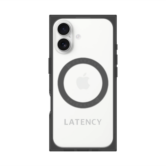 プレミアムスクエアケース with MagSafe［ LATENCY - Logotype - Gray ］