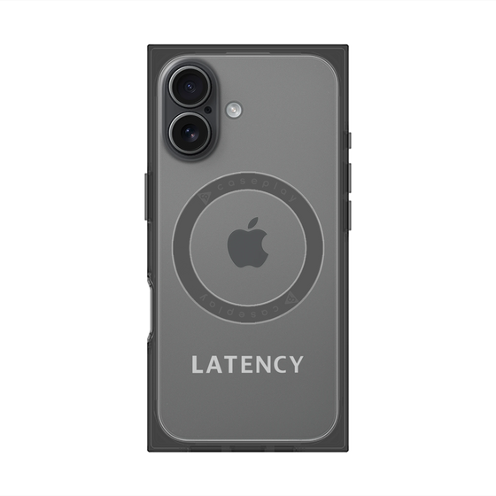 プレミアムスクエアケース with MagSafe［ LATENCY - Logotype - Gray ］