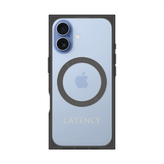 プレミアムスクエアケース with MagSafe［ LATENCY - Logotype - Gray ］
