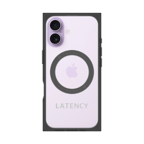 プレミアムスクエアケース with MagSafe［ LATENCY - Logotype - Gray ］