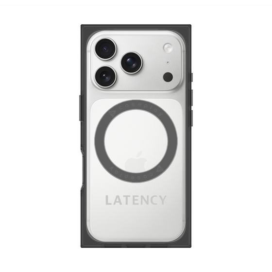 プレミアムスクエアケース with MagSafe［ LATENCY - Logotype - Gray ］