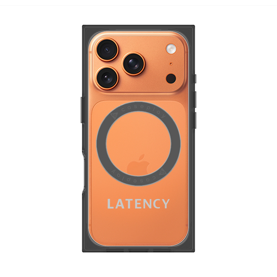 プレミアムスクエアケース with MagSafe［ LATENCY - Logotype - Gray ］