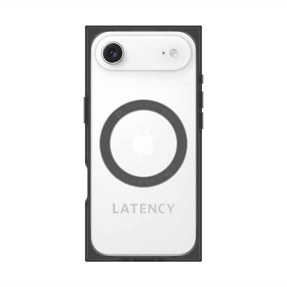 プレミアムスクエアケース with MagSafe［ LATENCY - Logotype - Gray ］