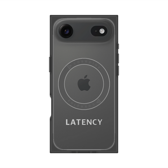 プレミアムスクエアケース with MagSafe［ LATENCY - Logotype - Gray ］