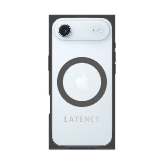 プレミアムスクエアケース with MagSafe［ LATENCY - Logotype - Gray ］
