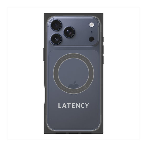 プレミアムスクエアケース with MagSafe［ LATENCY - Logotype - Gray ］