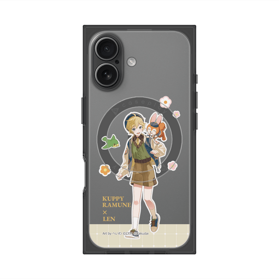 プレミアムスクエアケース with MagSafe［ 初音ミク×クッピーラムネ - 鏡音レン×クッピー - 等身イラスト2 ］