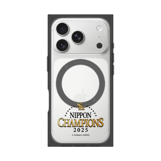 プレミアムスクエアケース with MagSafe［ 福岡ソフトバンクホークス - NIPPON CHAMPIONS 2025 ロゴ - クリア ］