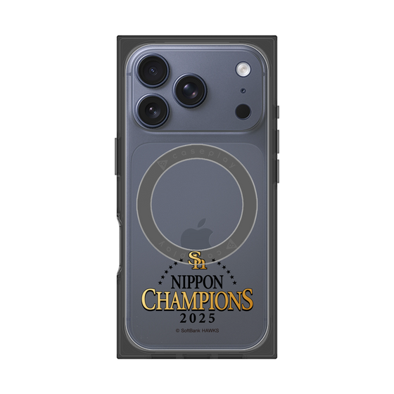 プレミアムスクエアケース with MagSafe［ 福岡ソフトバンクホークス - NIPPON CHAMPIONS 2025 ロゴ - クリア ］