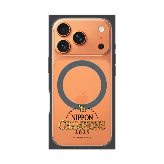 プレミアムスクエアケース with MagSafe［ 福岡ソフトバンクホークス - NIPPON CHAMPIONS 2025 ロゴ - クリア ］