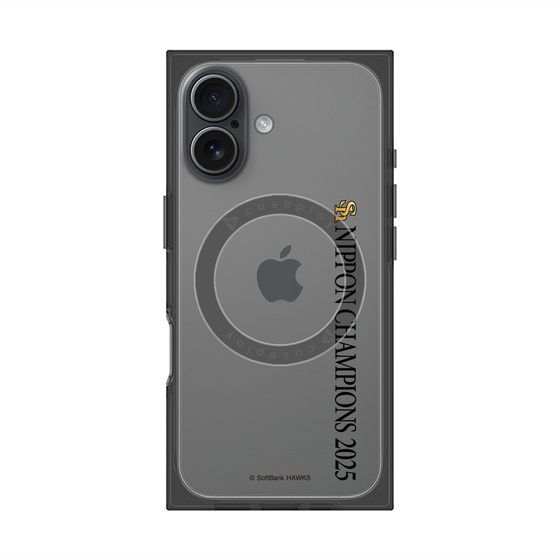 プレミアムスクエアケース with MagSafe［ 福岡ソフトバンクホークス - NIPPON CHAMPIONS 2025 ロゴ - 縦ロゴ ］