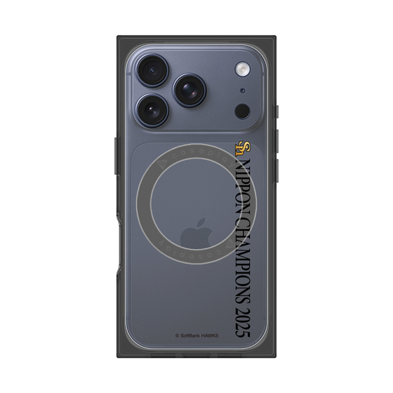 プレミアムスクエアケース with MagSafe［ 福岡ソフトバンクホークス - NIPPON CHAMPIONS 2025 ロゴ - 縦ロゴ ］