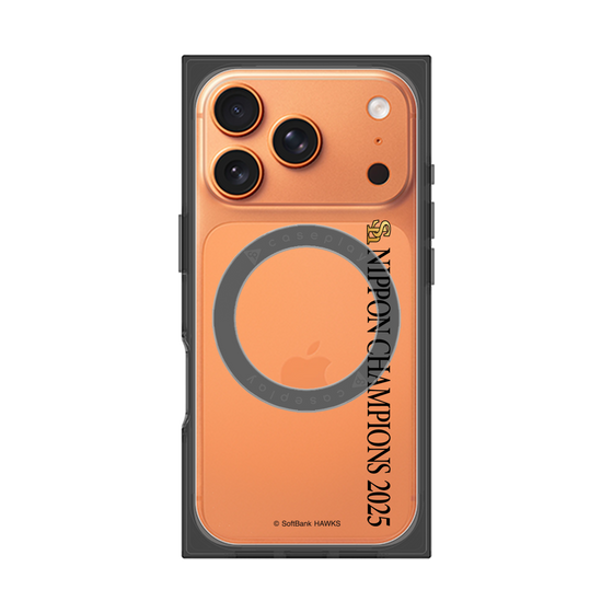 プレミアムスクエアケース with MagSafe［ 福岡ソフトバンクホークス - NIPPON CHAMPIONS 2025 ロゴ - 縦ロゴ ］