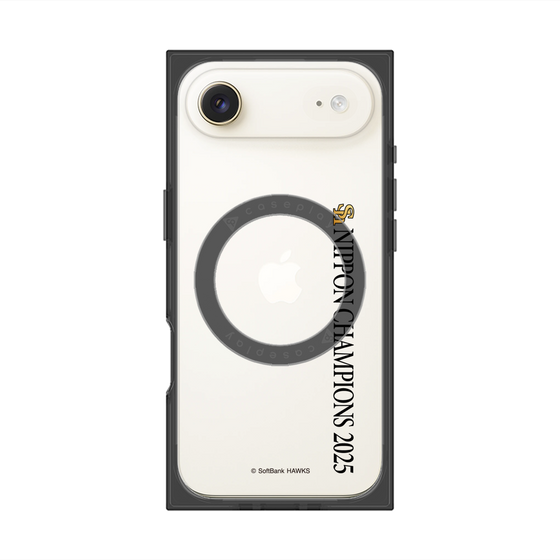 プレミアムスクエアケース with MagSafe［ 福岡ソフトバンクホークス - NIPPON CHAMPIONS 2025 ロゴ - 縦ロゴ ］