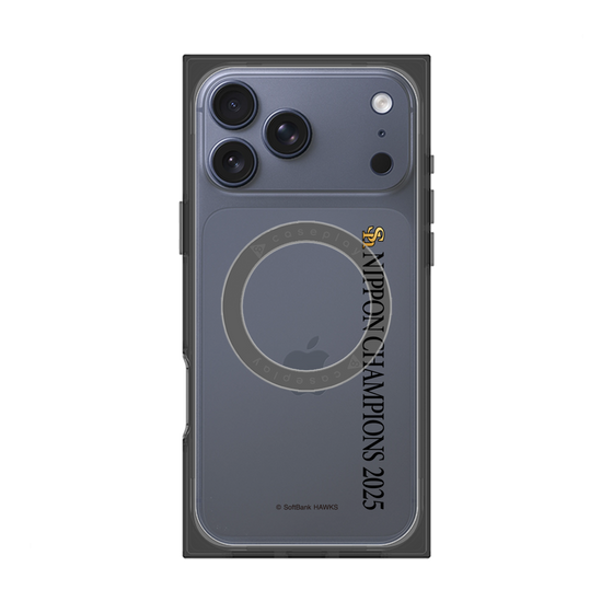 プレミアムスクエアケース with MagSafe［ 福岡ソフトバンクホークス - NIPPON CHAMPIONS 2025 ロゴ - 縦ロゴ ］