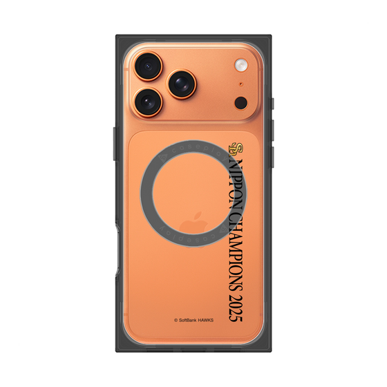 プレミアムスクエアケース with MagSafe［ 福岡ソフトバンクホークス - NIPPON CHAMPIONS 2025 ロゴ - 縦ロゴ ］