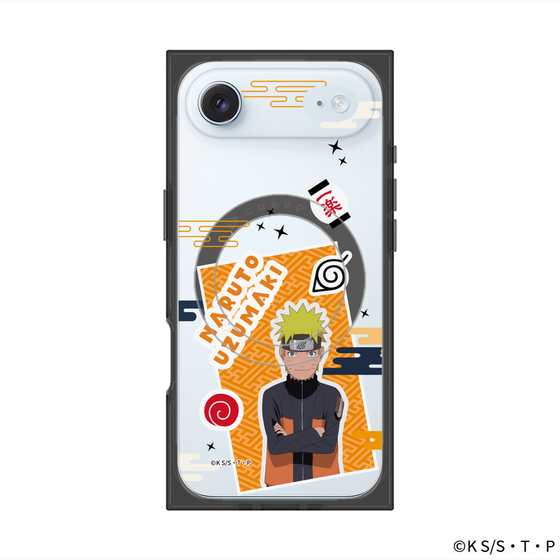 プレミアムスクエアケース with MagSafe［ NARUTO -ナルト- 疾風伝 - ステッカー - うずまきナルト ］