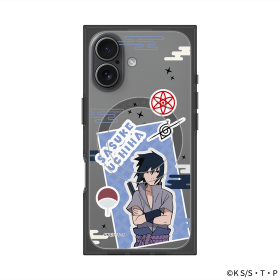 プレミアムスクエアケース with MagSafe［ NARUTO -ナルト- 疾風伝 - ステッカー - うちはサスケ ］