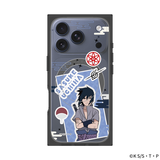 プレミアムスクエアケース with MagSafe［ NARUTO -ナルト- 疾風伝 - ステッカー - うちはサスケ ］