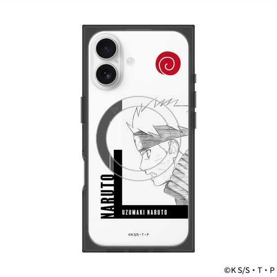 プレミアムスクエアケース with MagSafe［ NARUTO-ナルト- 疾風伝 - うずまきナルト - 線画 ］
