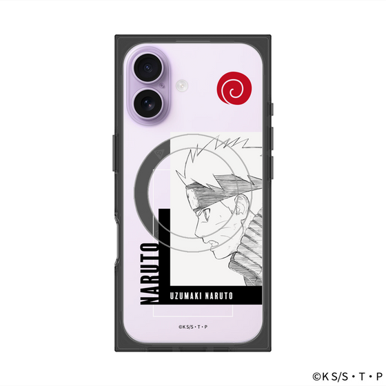 プレミアムスクエアケース with MagSafe［ NARUTO -ナルト- 疾風伝 - うずまきナルト - 線画 ］
