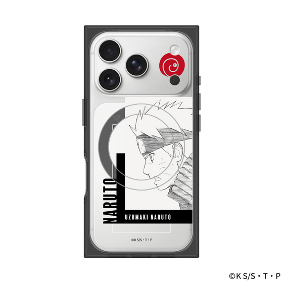 プレミアムスクエアケース with MagSafe［ NARUTO-ナルト- 疾風伝 - うずまきナルト - 線画 ］