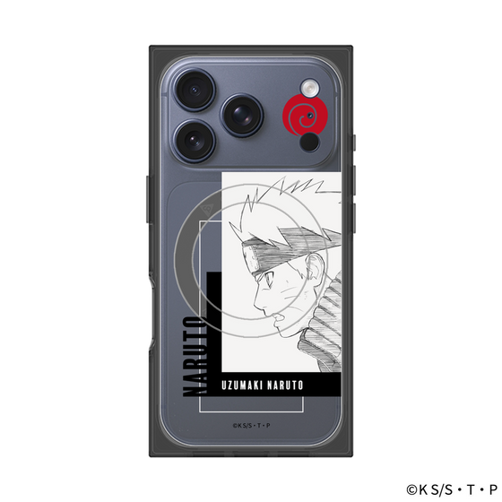 プレミアムスクエアケース with MagSafe［ NARUTO -ナルト- 疾風伝 - うずまきナルト - 線画 ］