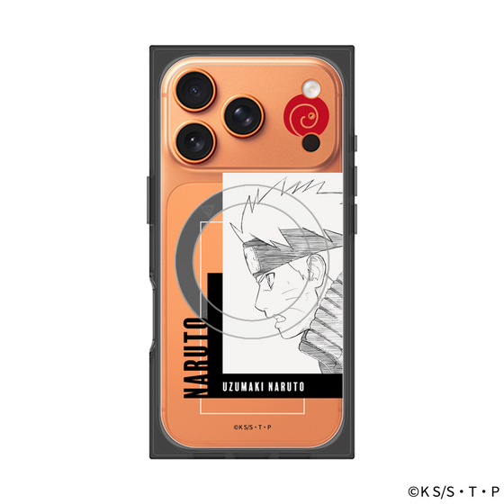 プレミアムスクエアケース with MagSafe［ NARUTO -ナルト- 疾風伝 - うずまきナルト - 線画 ］